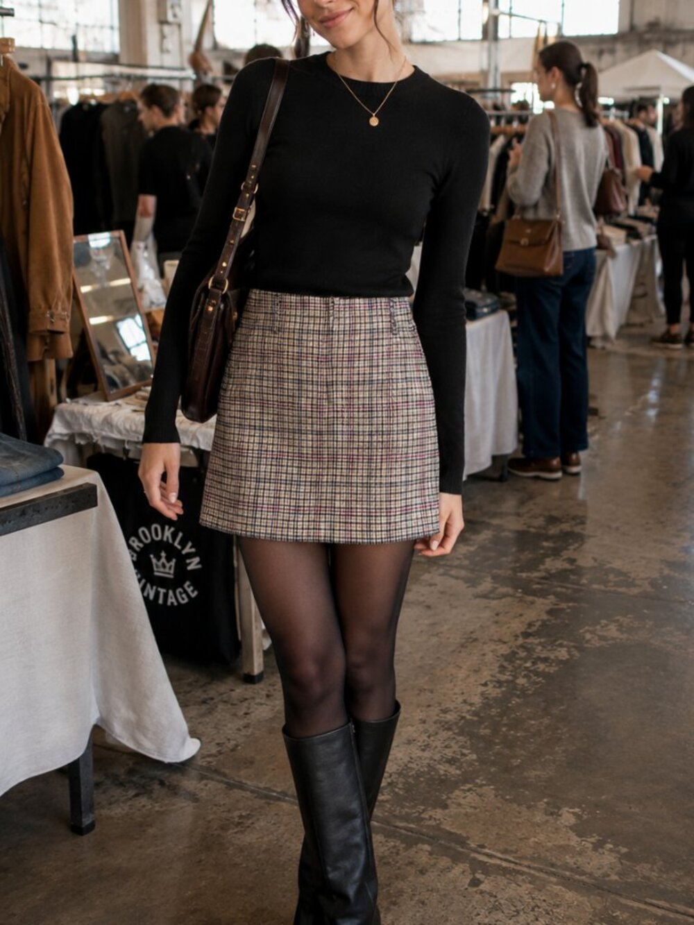 Sandro Plaid Tweed Mini Skirt Academia Preppy Sz 3